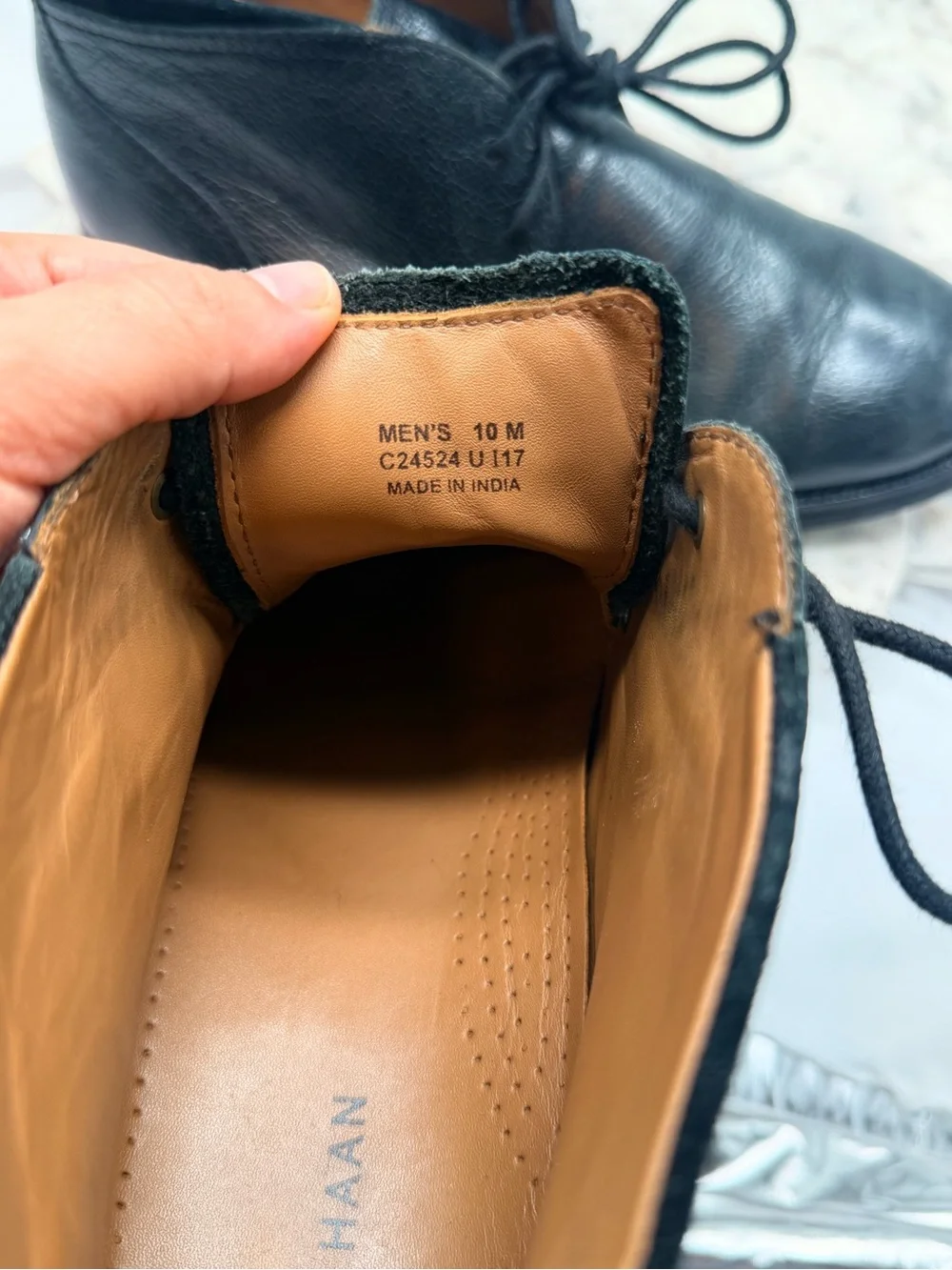 Cole Haan Men's Ogden Stitch Black Leather Chukka Boot C24524 Size  10M Classic